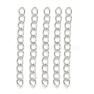 Iron Ends with Twist Chains, Platinum, 45~55x3.5mm, Links: 5x3.5x0.8mm(CH-R001-N-5cm)
