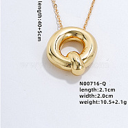 Stainless Steel Party Balloon Letter Pendant Cable Chain Necklaces for Women, Golden, Letter Q, 15.75 inch(40cm)(YF1942-17)