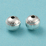 Eco-friendly Brass Beads, Cadmium Free & Lead Free, Long-Lasting Plated, Round, 925 Sterling Silver Plated, 6mm, Hole: 1.8mm(KK-M257-19B-S)