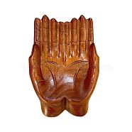 Wooden Buddha Hand Display Decorations, Crystal Holder, Jewelry Display Tray, Camel, 180x125~127x47mm, Inner Diameter: 100x150mm(AJEW-WH0304-38)