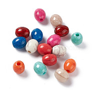 Crackle Opaque Acrylic Beads, Imitation Turquoise, Rice, Mixed Color, 9x8mm, Hole: 2mm, about 1515pcs/500g(OACR-C006-40)