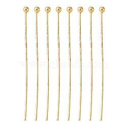 Brass Ball Head pins, Cadmium Free & Nickel Free & Lead Free, Real 18K Gold Plated, 39x0.5mm, 24 Gauge, Head: 2mm(KK-L137-15G-NR)