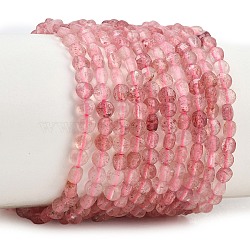 Natural Strawberry Quartz Beads Strands, Faceted, Flat Round, 3~3.5x2~2.5mm, Hole: 0.6mm, about 115pcs/strand, 15.35''(39cm)(GG-NH0007-B02-01)