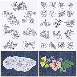 PVA Water-soluble Embroidery Aid Drawing Sketch, Flower, 297x210mmm, 2pcs/set(DIY-WH0514-019)