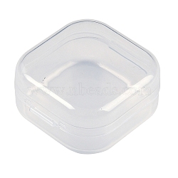 Plastic Bead Containers with Hinged Lid, Square, Clear, 3.5x3.5x1.8cm, Inner Size: 3.1cmx3.1cm(CON-Z007-03A)