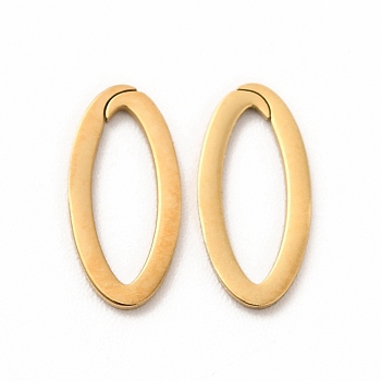 Ion Plating(IP) 304 Stainless Steel Linking Rings, Open Ring, Oval, Real 14K Gold Plated, 12x5x0.5mm, Inner Diameter: 9x3mm