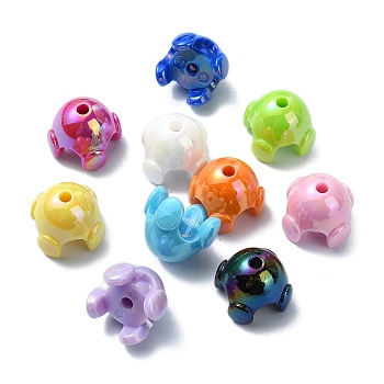 Opaque Acrylic Beads Caps, Mixed Color, 18x14mm, Hole: 2.7mm