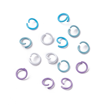Spray Painted Iron Open Jump Rings, Mixed Color, 18 Gauge, 8x1mm, about 5555pcs/1000g