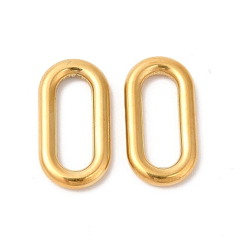 Ion Plating(IP) 304 Stainless Steel Linking Rings, Oval, Real 18K Gold Plated, 19x10x2.5mm, Inner Diameter: 14x5mm