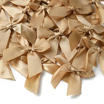 Polyester Satin Ornament Accessories, Bowknot, Wheat, 85x85mm