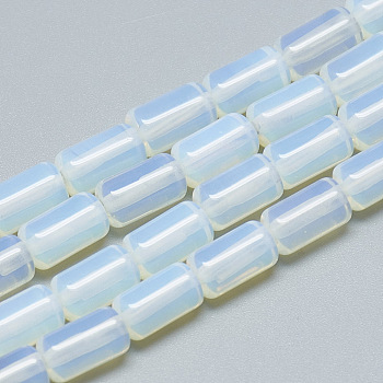 Opalite Glass Bead Strands, Column, 10~11x6mm, Hole: 1mm, about 40pcs/strand, 15.7 inch