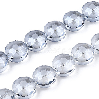12mm Clear Flat Round Glass Beads