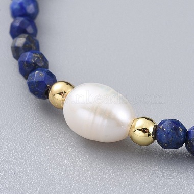 Natural Lapis Lazuli(Dyed) Beads Stretch Bracelets(BJEW-JB04676-02)-2