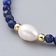 Natural Lapis Lazuli(Dyed) Beads Stretch Bracelets(BJEW-JB04676-02)-2