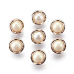 Plastic Shank Buttons, 1-Hole, Imitation Pearl Buttons, Flower, White, 11x9mm, Hole: 3x3mm(BUTT-WH0012-05)