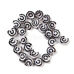 Handmade Lampwork Beads, Conch, Black, 14~15x14~15.5x8.5~9.5mm, Hole: 1.6~1.8mm(LAMP-D303-08H)