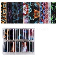 10 Rolls Nail Art Transfer Stickers, Nail Decals, for DIY Nail Tips Decoration, Fireworks Pattern, Mixed Color, 40mm, 1m/roll(MRMJ-R090-62)