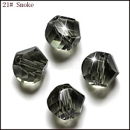 Imitation Austrian Crystal Beads, Grade AAA, Faceted, Polygon, Gray, 6mm, Hole: 0.7~0.9mm(SWAR-F085-6mm-21)
