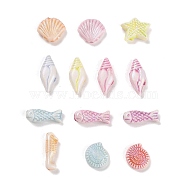 Plastics Beads, Craft Beads, Ocean Collection, Mixed Shapes, 5~12x9.5~16x4~5.5mm, Hole: 1.2~2mm, 151pcs/50g(X1-KY-B004-08)