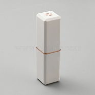 Lipstick Shape Plastic with Alloy Cross Stitch Storage Tool, White, 77x20.5x20.5mm(AJEW-WH20008-05A-RG)