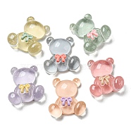 Translucent Resin Decoden Cabochons, for Jewelry Making, Bear, 24.5~25x22~23x7~9.5mm(RESI-F052-C02)