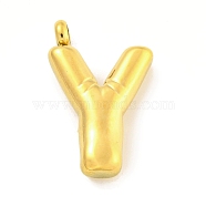 Ion Plating(IP) 304 Stainless Steel Pendants, Letter Charm, Golden, Letter Y, 26x16.5x5.5mm, Hole: 3mm(STAS-C102-16G-Y)