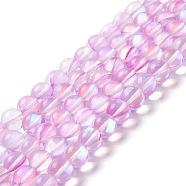 Synthetic Moonstone Beads Strands, Round, Violet, 10mm, Hole: 1mm, about 37~39pcs/strand, 14.76''~14.96''(37.5~38cm)(G-E573-02C-20)