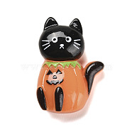 Hallowmas Opaque Resin Decoden Cabochons, Cat Shape, Chocolate, 28x20x9.5mm(RESI-S393-01L)