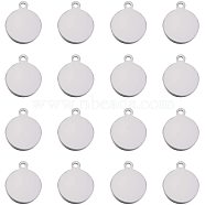 201 Stainless Steel Stamping Blank Tag Pendants, One Side Polishing, Flat Round, Stainless Steel Color, 25x20x1mm, Hole: 4mm, 20pcs/box(STAS-PH0018-71P)