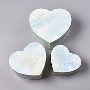 Marbling Cardboard Boxes, for Gift Packing, Heart, Honeydew, 21.3x19.8x9.05cm, 18.5x16.6x7.6cm, 15.6x13.9x6.3cm, 3pcs/set(CON-WH0071-05D)