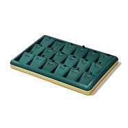 18-Slot PU Leather Pendant Necklace Display Tray Stands, Jewelry Organizer Holder for Necklace Storage, Rectangle, Green, 30.5x20.5x3cm(VBOX-C003-05A)
