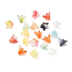 Glass Beads, Lily Flower, Mixed Color, 12x12.5x10mm, Hole: 1.5mm(X-GLAA-Q095-02)