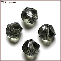 Imitation Austrian Crystal Beads, Grade AAA, Faceted, Polygon, Gray, 6mm, Hole: 0.7~0.9mm(SWAR-F085-6mm-21)