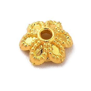 Alloy Bead Caps, 6-Petal, Flower, Golden, 5.5~6x2mm, Hole: 1mm