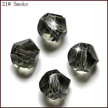 Imitation Austrian Crystal Beads, Grade AAA, Faceted, Polygon, Gray, 6mm, Hole: 0.7~0.9mm
