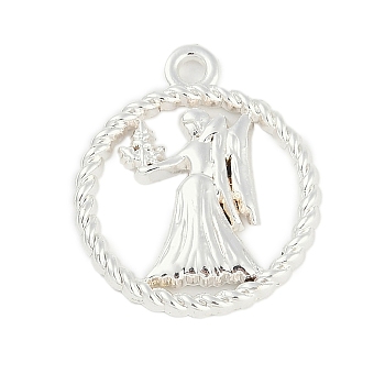 Twelve Constellations Alloy Pendants, Virgo, 22.5x19x2.5mm, Hole: 1.8mm