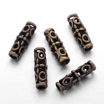 Tibetan Metal Beads, Cadmium Free & Lead Free, Column, Antique Bronze Color, 18x7mm, Hole: 3mm