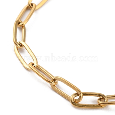 placage ionique (ip) 304 bracelets à chaîne en trombone en acier inoxydable pour femmes(BJEW-C046-02G)-2
