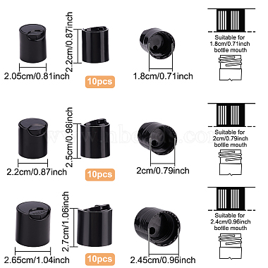 30Pcs 3 Style PP Plastic Press Caps(AJEW-BC0003-83A)-2