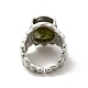 Gemstone Oval Open Cuff Ring(RJEW-P082-03P)-4