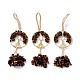 Wire Wrapped Chips Natural Tiger Eye Big Pendant Decorations(HJEW-H057-03C)-1