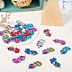 24pcs 6 Colors Printed Alloy Kitten Connector Charms(ENAM-TA0001-44)-5