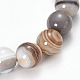 Natural Striped Agate/Banded Agate Beaded Stretch Bracelets(X-BJEW-Q692-03J)-2