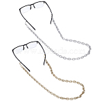 2Pcs 2 Colors Eyeglasses Chains, Neck Strap for Eyeglasses, with Spray Painted CCB Plastic Cable Chains, 304 Stainless Steel Lobster Claw Clasps and Rubber Loop Ends, Mixed Color, 71~72cm, 1pc/color(AJEW-DJ0003-81)