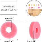 Handmade Polymer Clay Beads, Disc/Flat Round, Heishi Beads, Mixed Color, 4x1mm, Hole: 1mm, 10 colors, 330pcs/color, 3300pcs,(CLAY-PH0001-31B-02)