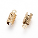 Ion Plating(IP) 304 Stainless Steel Cord Ends, End Caps, Column, Golden, 10x3mm, Hole: 1mm, Inner Diameter: 4mm(X-STAS-F232-02-G)