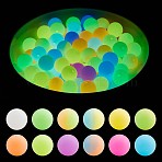 120Pcs Silicone Beads 12mm Fluorescent Silicone Beads for Keychain Making, Glow in the Dark Colorful Silicone Bead Kit for Bracelets Necklaces Craft Making, Mixed Color, 12mm, Hole: 2mm(JX328A)
