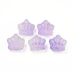 Two Tone Transparent Spray Painted Glass Beads, Crown, Dark Orchid, 12x14x8.5mm, Hole: 1mm(GLAA-Q092-02-C01)