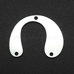 201 Stainless Steel Arch Chandelier Components Links, 3 Hole Links, Laser Cut, Asymmetrical U Shape, Stainless Steel Color, 19x24x1mm, Hole: 1.6mm(STAS-R111-LA096)