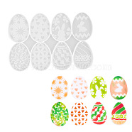 Easter Egg Shaped Pendant Silicone Mold, Decoration Making, Resin Casting Molds, For UV Resin, Epoxy Resin Jewelry Making, White, 145x215x6mm(PW-WG15931-01)